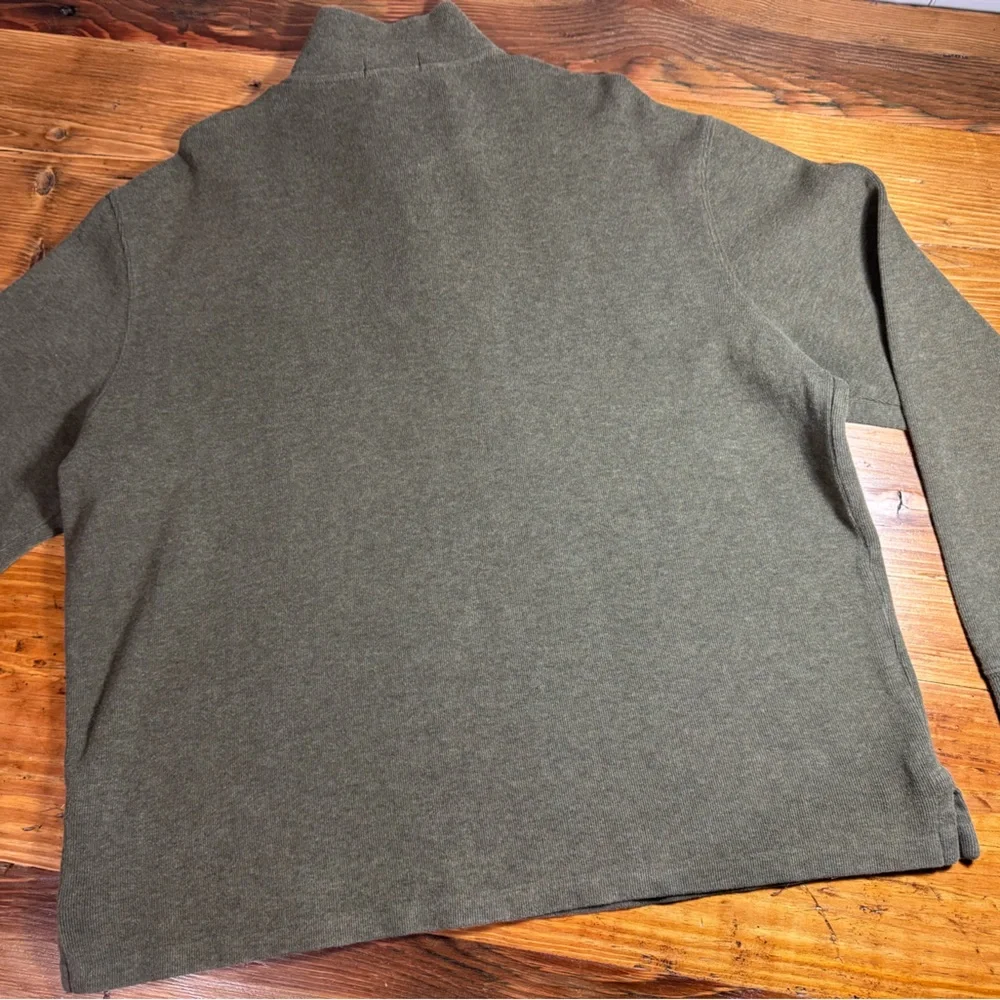 Polo Ralph Lauren Men’s‎ Olive Green 100% Cotton 1/4 Zip Sweater Purple Pony XL